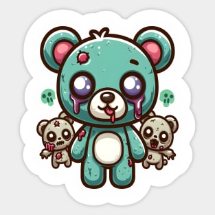 Cute Zombie Bear Kawaii Sticker